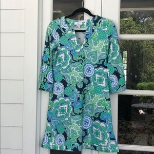 Jude Connally XS Blue & Green Megan Tunic Dress